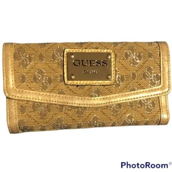 (1514) Vintage Guess Hobo Handbag with Matching Trifold Wallet Bundle - Picture 7 of 10